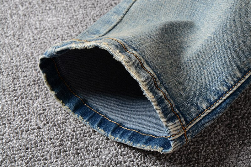 Men's Casual Ripped Elastic Slim Jeans