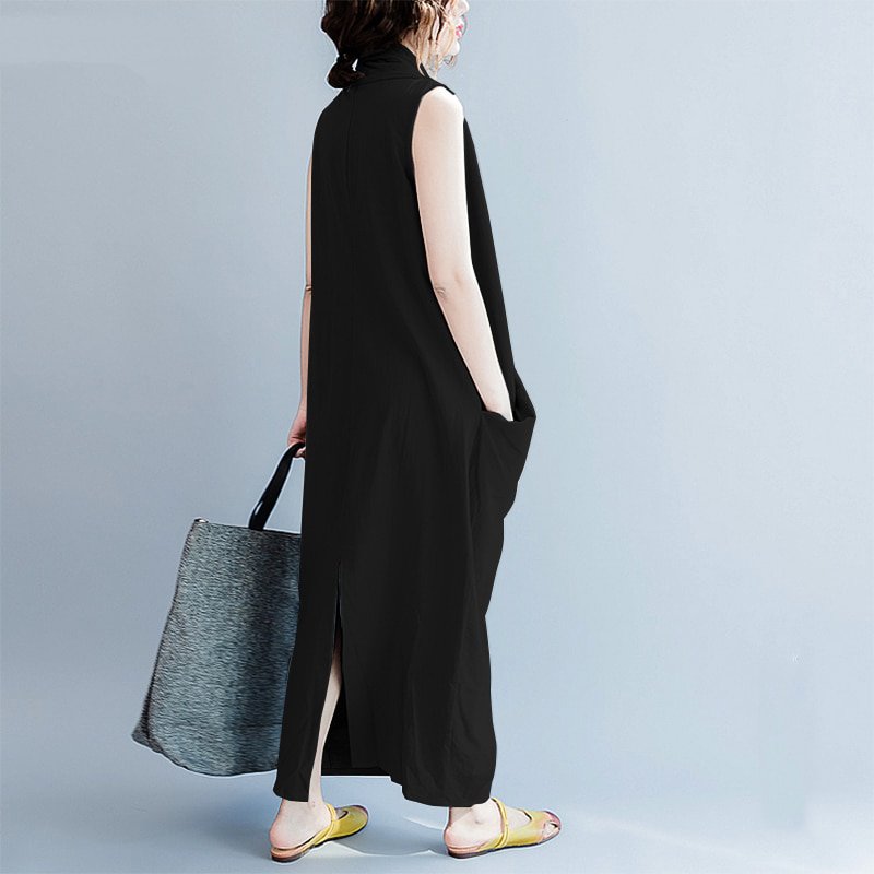 Women's Summer Asymmetrical Sleeveless Loose Maxi Dress