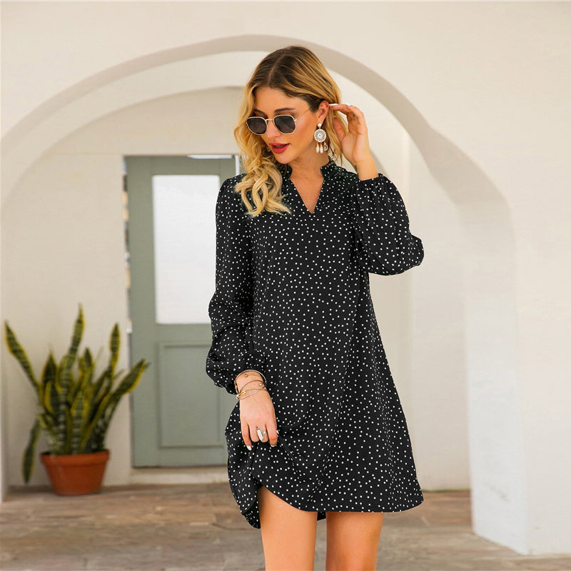 Women's Spring  Casual Loose Tunic-Dress With Print
