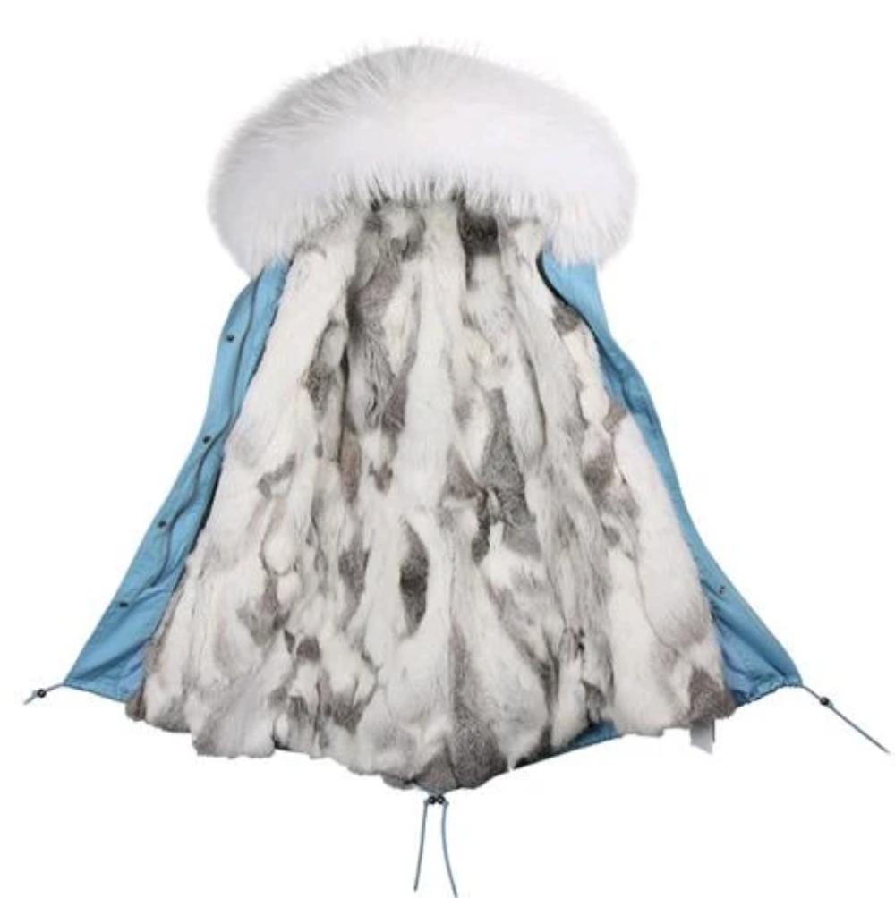 Women's Winter Casual Hooded Long Warm Parka With Raccoon Fur