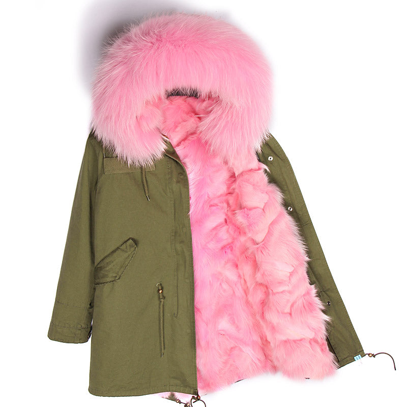 Women's Winter Casual Hooded Thick Long Parka With Fox Fur