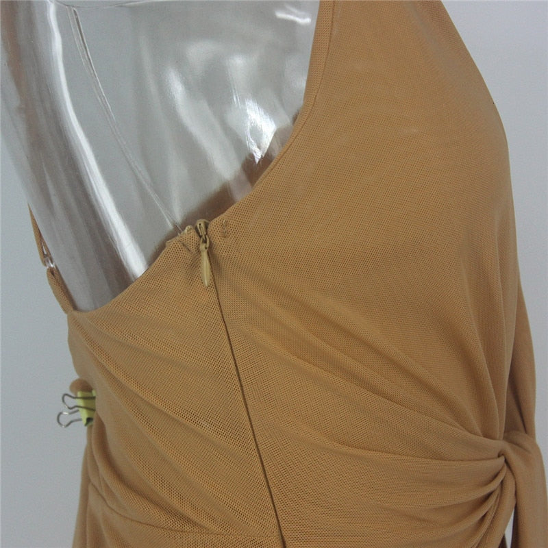 Women's Summer Elastic Backless V-Neck Mini Dress
