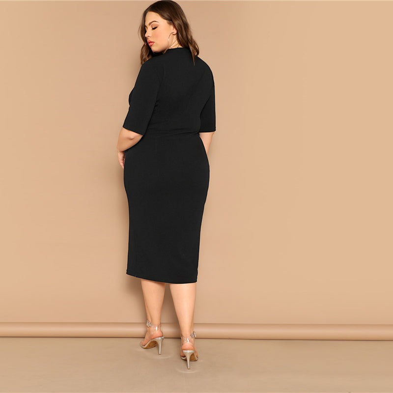 Women's Summer Polyester Slim Long Dress | Plus Size