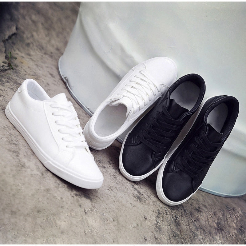 Women's Spring Casual Leather Lace Up Sneakers