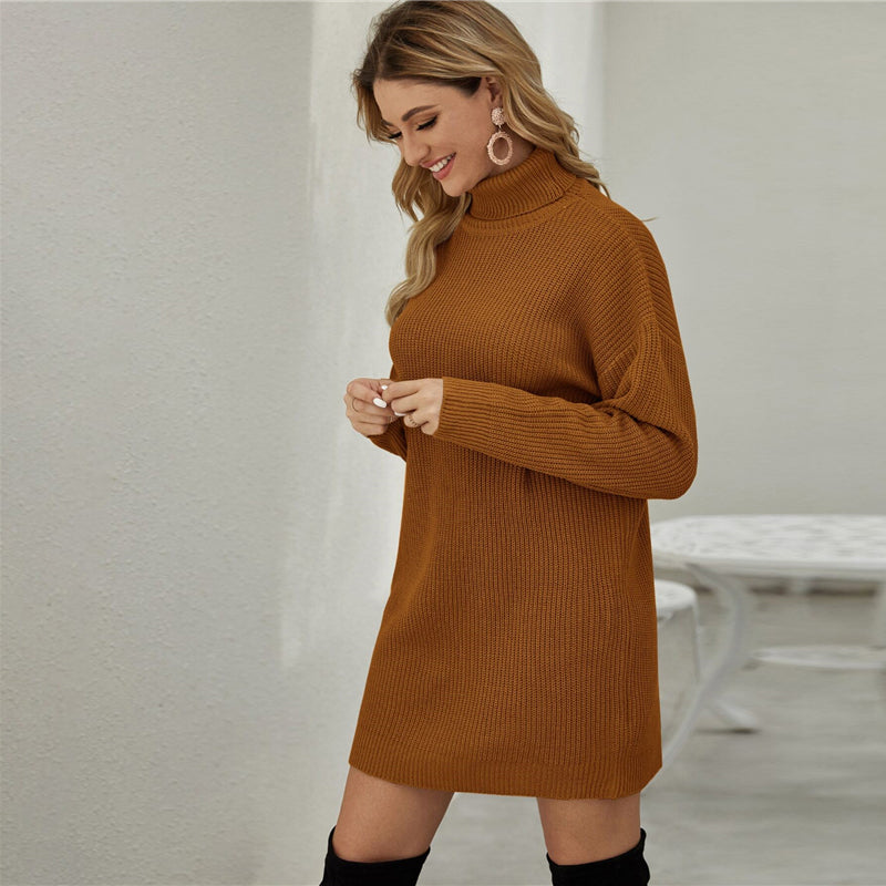 Women's Autumn Casual Loose Short Sweater Dress