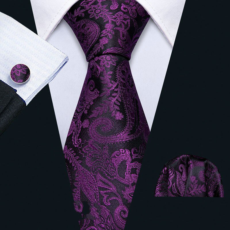 Men's Wedding Tie With Cufflinks And Handkerchief