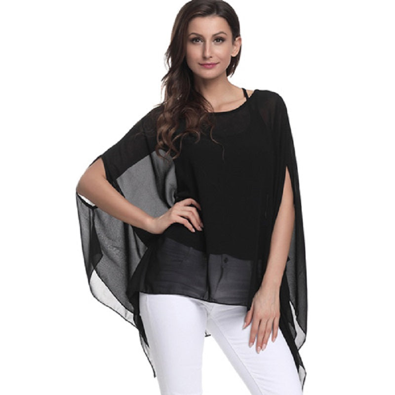 Women's Summer Casual Chiffon Blouse With Print | Plus Size
