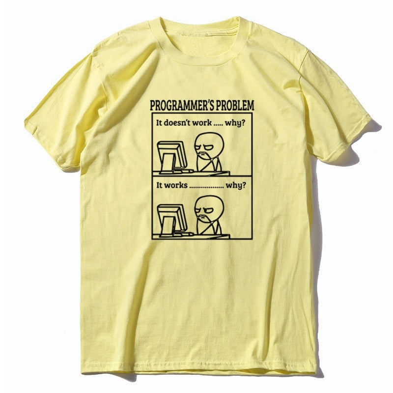 Men's Summer Casual Cotton Loose T-Shirt "Programmer's Problem"