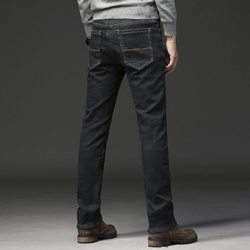 Men's Winter Casual Thick Fleece Jeans | Plus Size