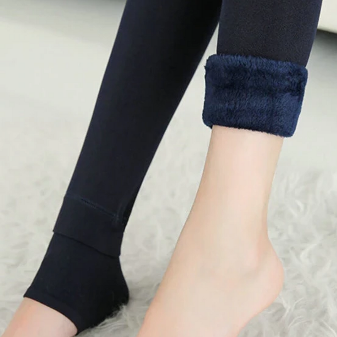 Women's Winter Casual Polyester High-Waist Warm Leggings