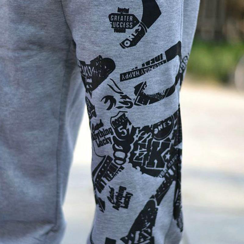 Men's Spring Cotton Sweatpants With Print