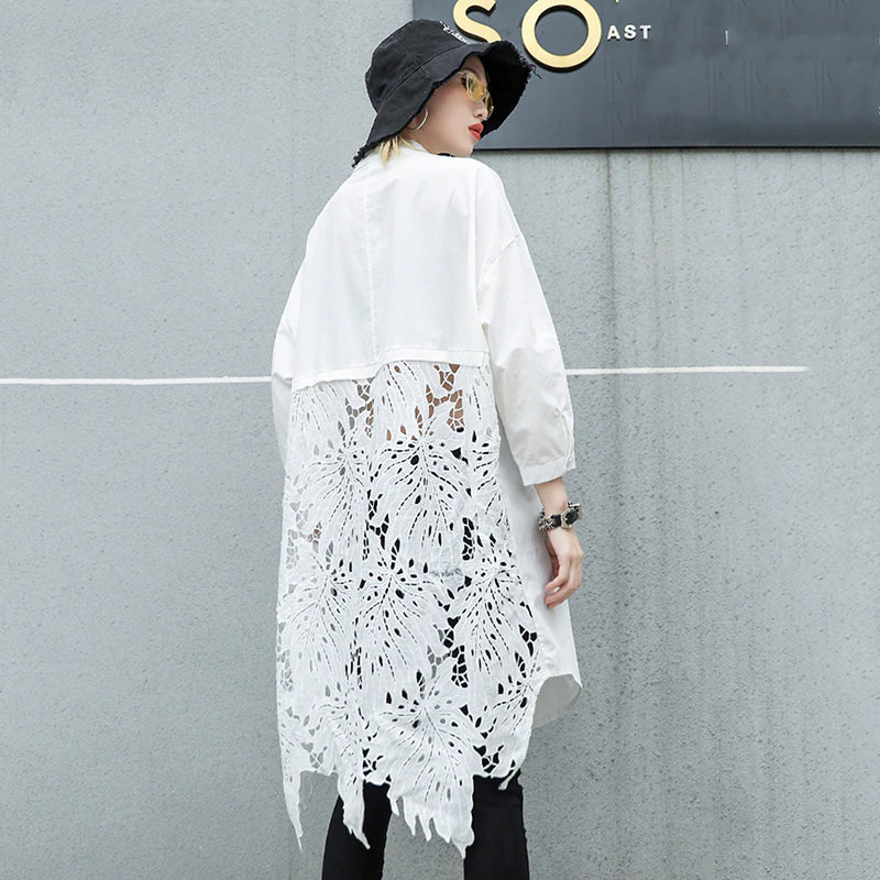 Women's Spring/Summer Lace Shirt With Long Sleeves
