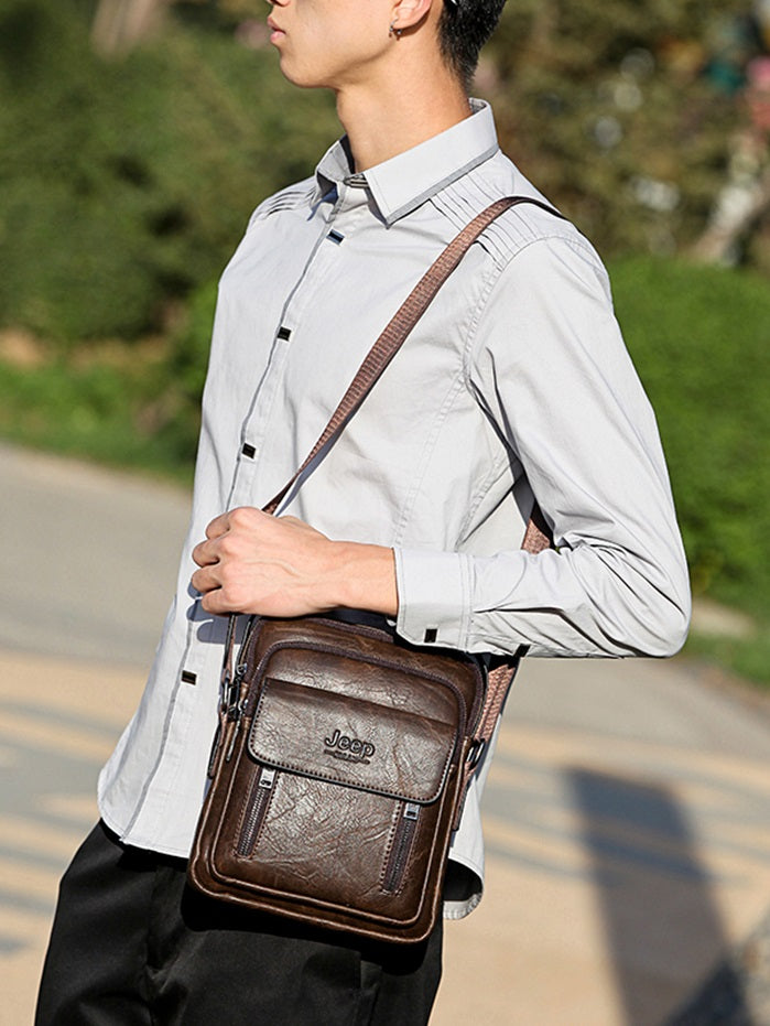 Men's Casual Large Capacity Leather Shoulder Bag
