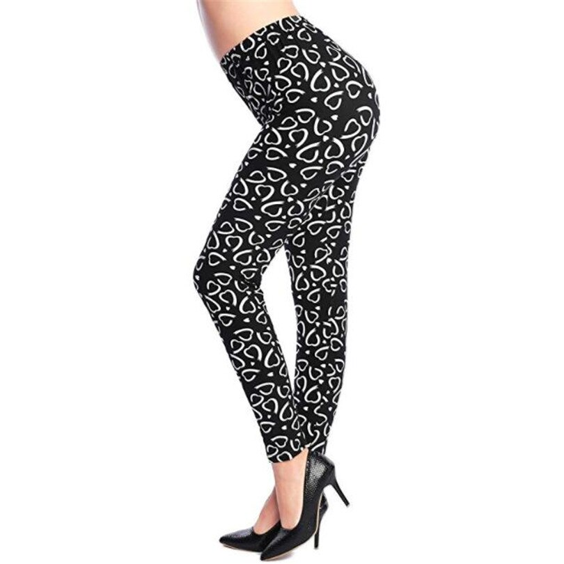 Women's Summer Casual Polyester High-Waist Leggings With Print
