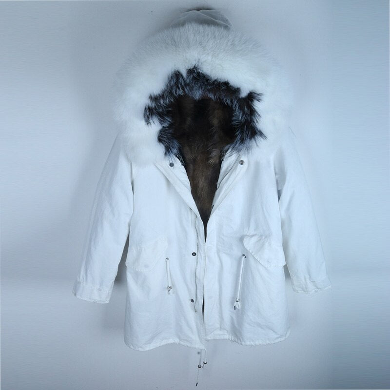 Women's Winter Casual Warm Hooded Thick Parka With Fox Fur