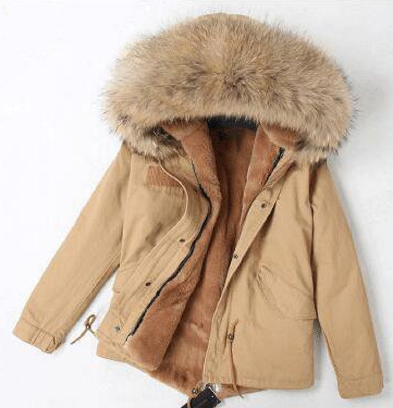 Women's Winter Casual Warm Hooded Parka With Raccoon Fur