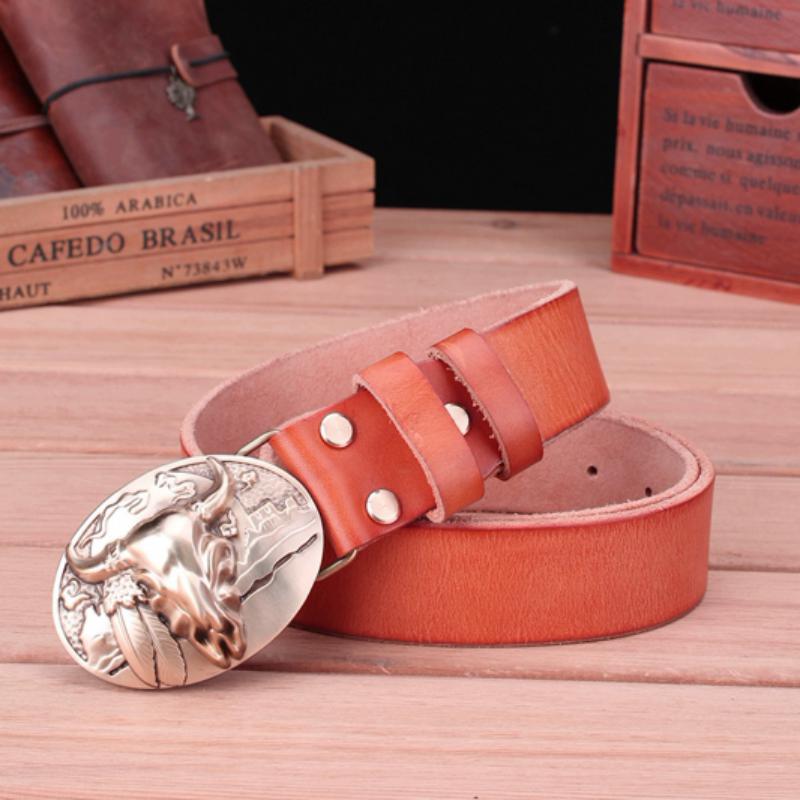 Women's Genuine Leather Belt With Metal Buckle