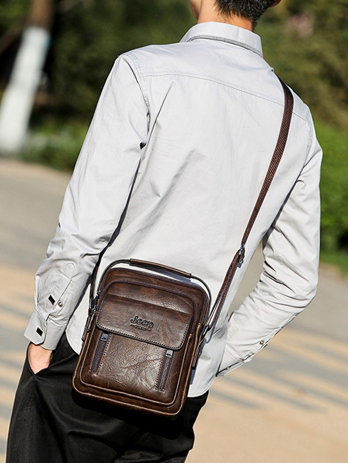 Men's Casual Large Capacity Leather Shoulder Bag
