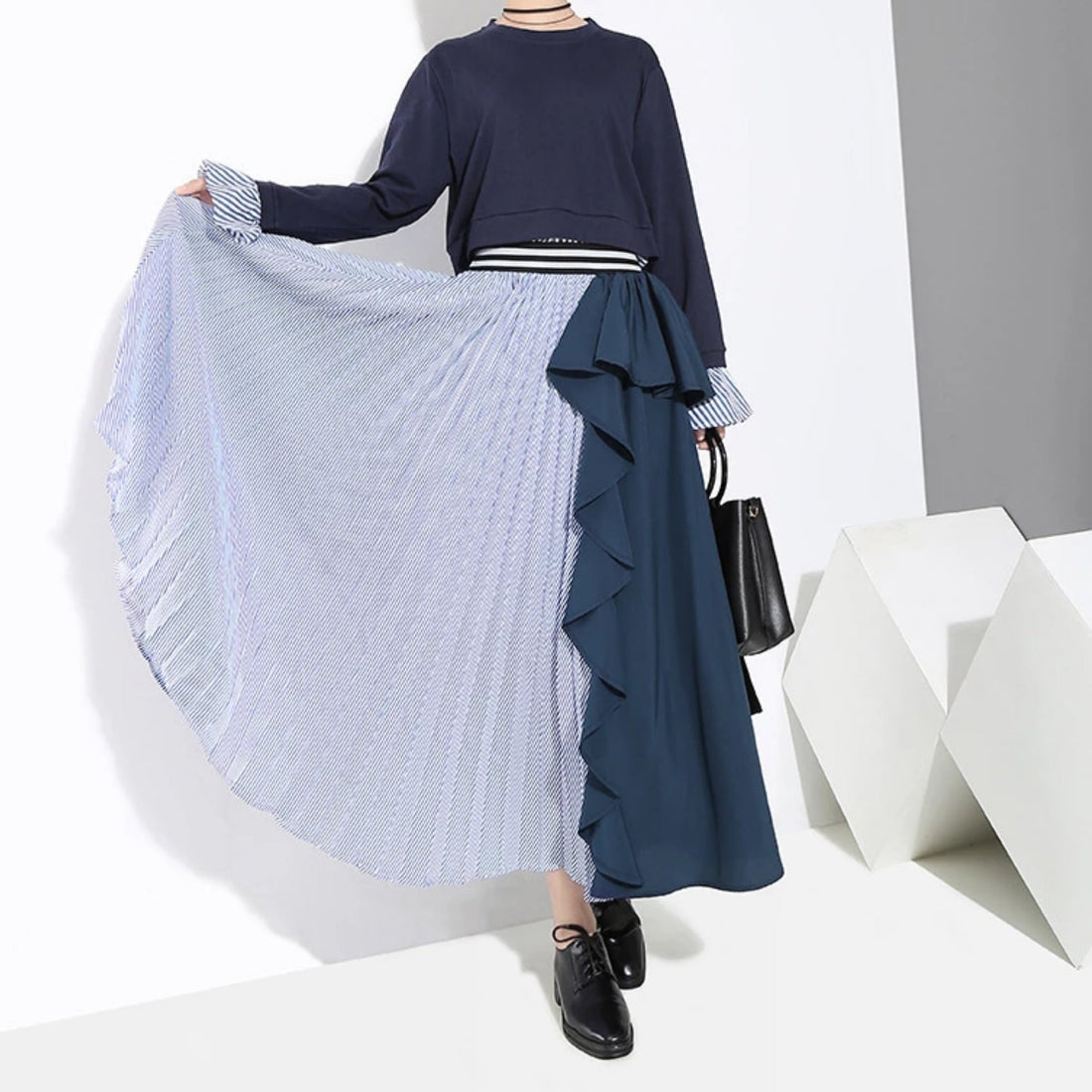 Women's Spring Casual Loose Elastic Waist Long Skirt