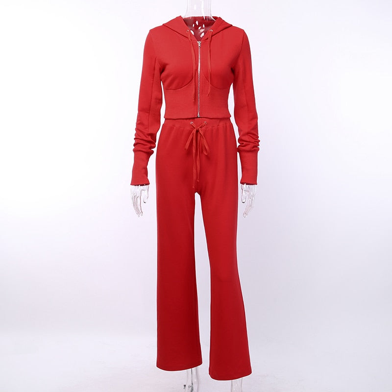 Women's Casual Elastic Slim Solid Two-Piece Suit