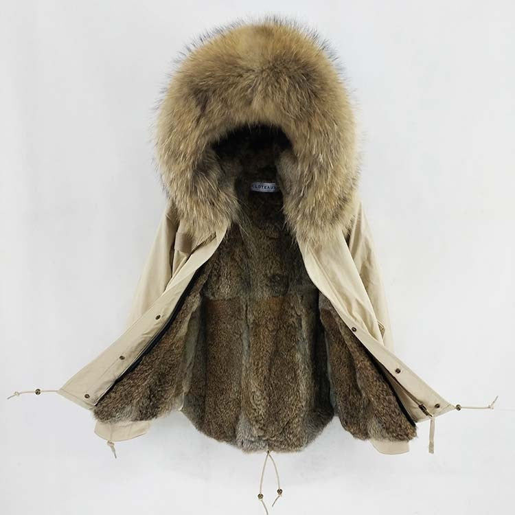 Men's Winter Casual Cotton Parka With Raccoon Fur