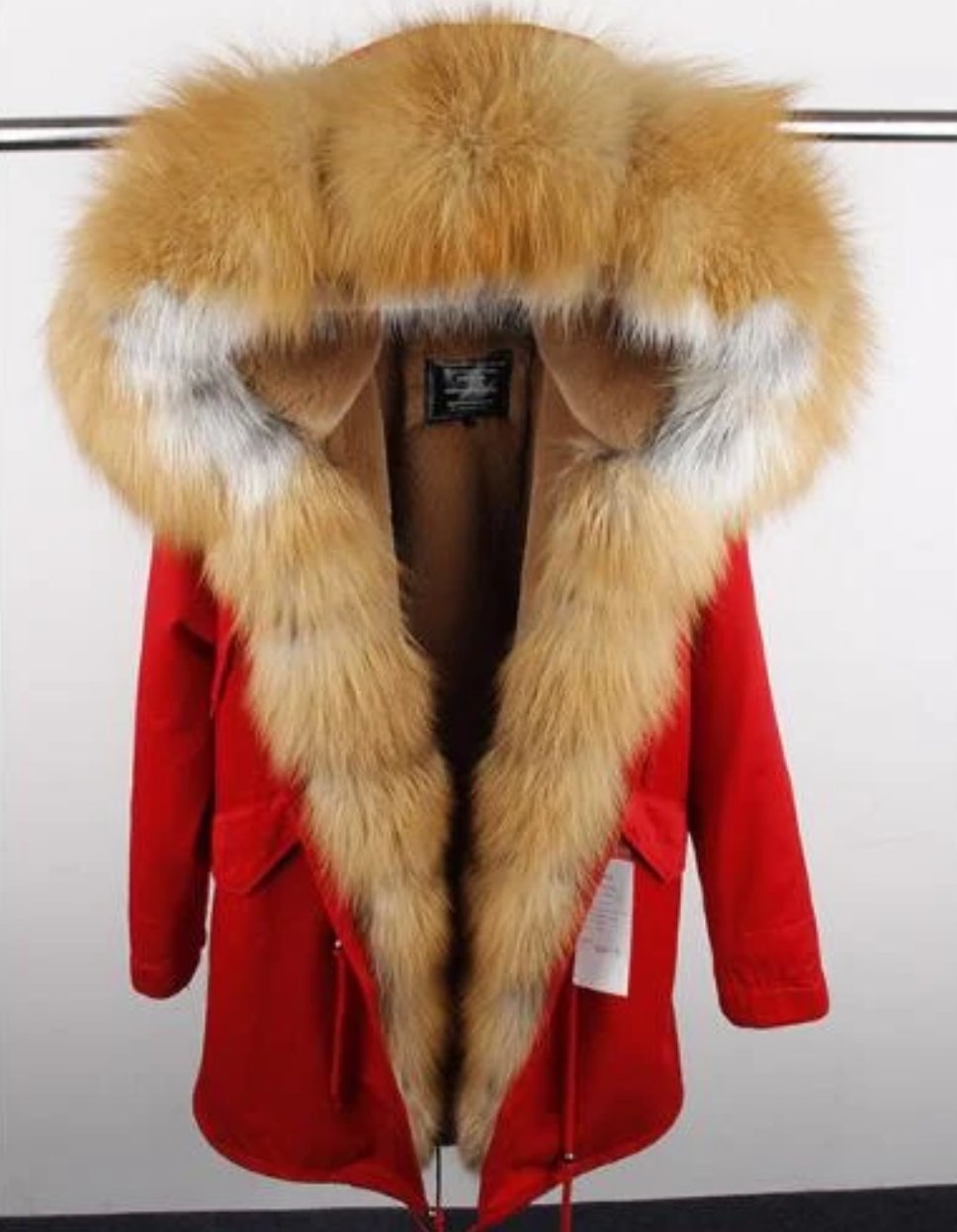 Women's Winter Casual Warm Spandex Parka With Fox Fur