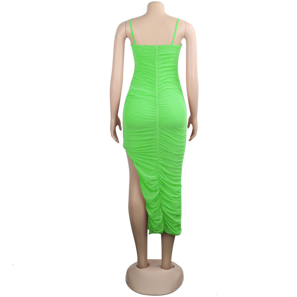 Women's Summer Polyester Sheath Elastic Long Dress