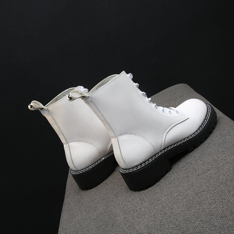 Women's Autumn Casual Genuine Leather Platform Boots