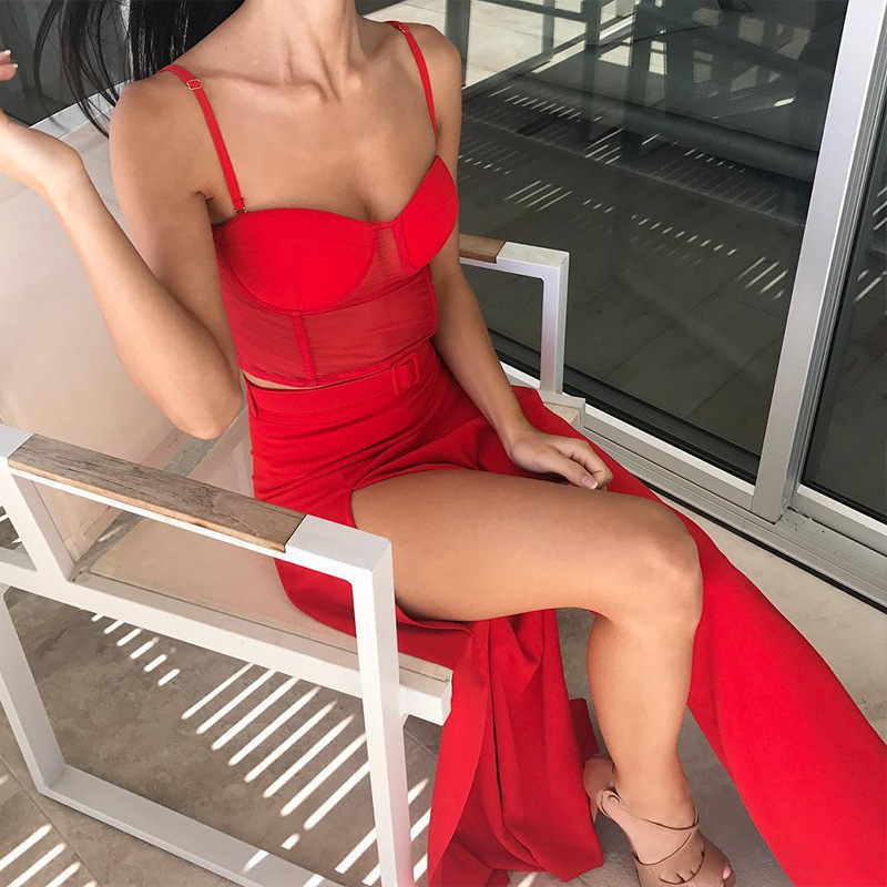 Women's Summer Polyester Two-Piece Jumpsuit With Ruffles
