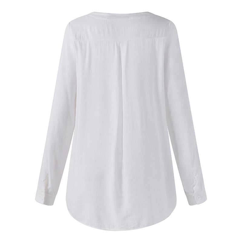 Women's Summer Casual V-Neck Loose Blouse With Lace