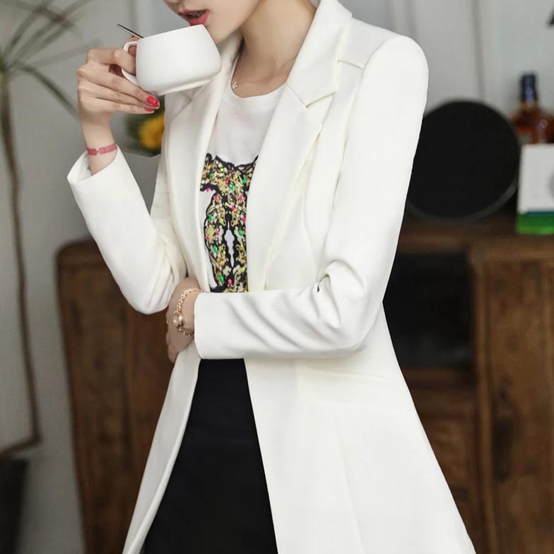 Women's Spring/Summer Slim Polyester Blazer With One Button