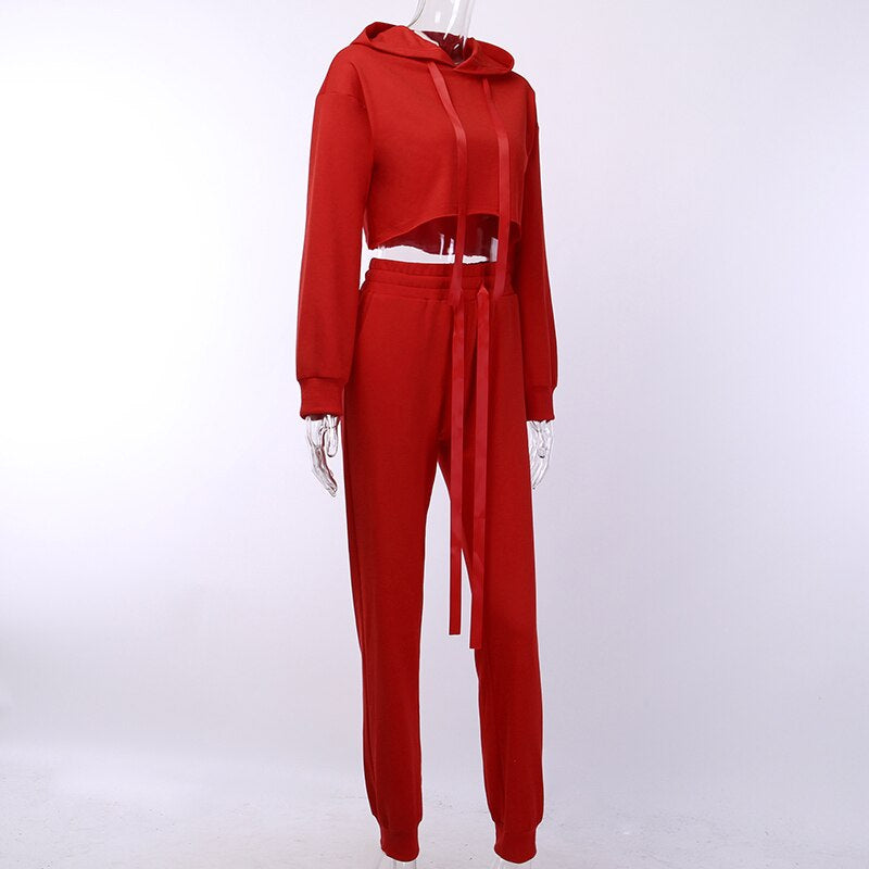 Women's Autumn Loose Solid Two-Piece Suit