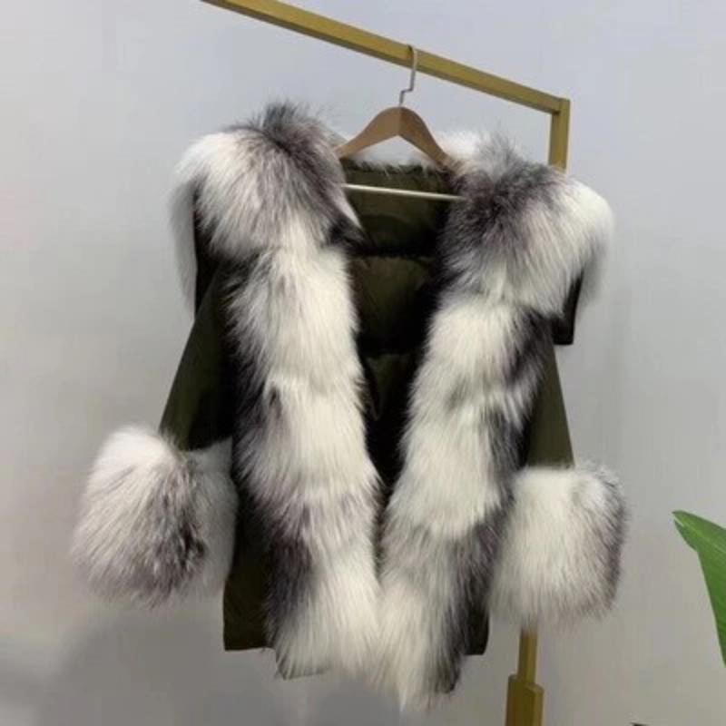 Women's Winter Long Hooded Thick Parka With Fox Fur