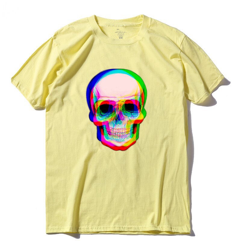 Men's Summer Casual Loose T-Shirt With Printed Skull