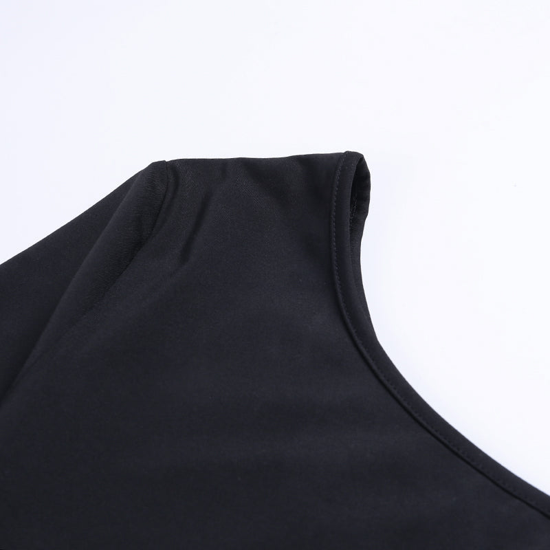Women's One Sleeve Ruched Bodycon Split Dress