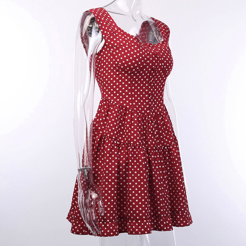 Women's Summer Casual Ruffle High Waist Buttoned Dress