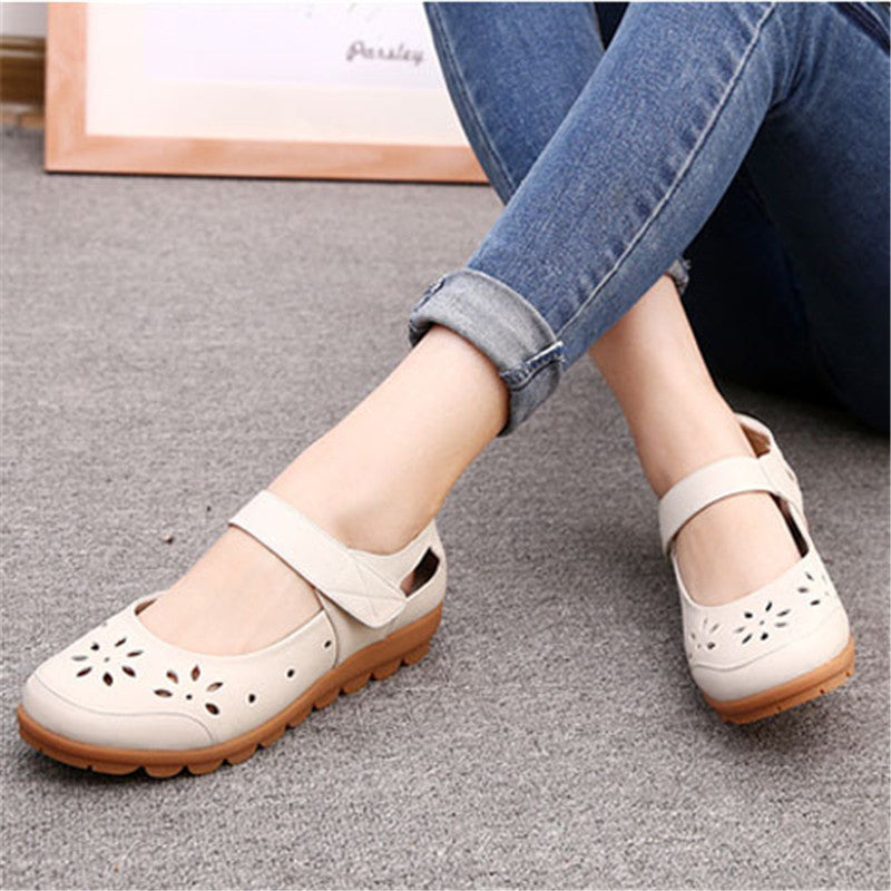 Women's Summer Genuine Leather Hollow Out Sandals