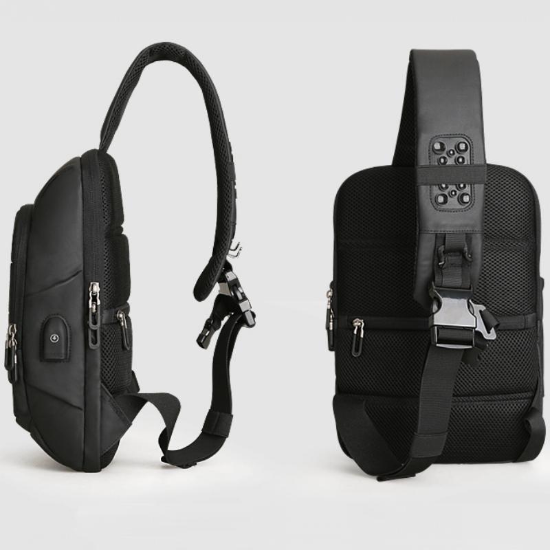 Men's Waterproof Shoulder Bag With USB Charging