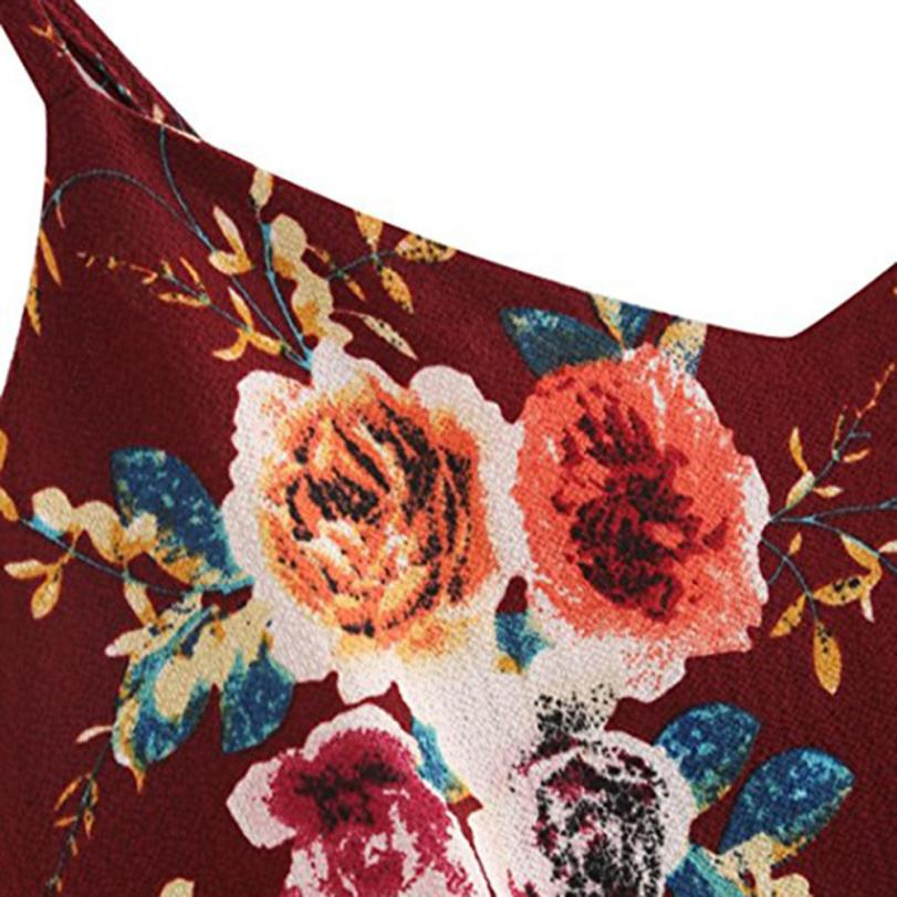 Women's Summer Casual V-Neck Floral Crop Top