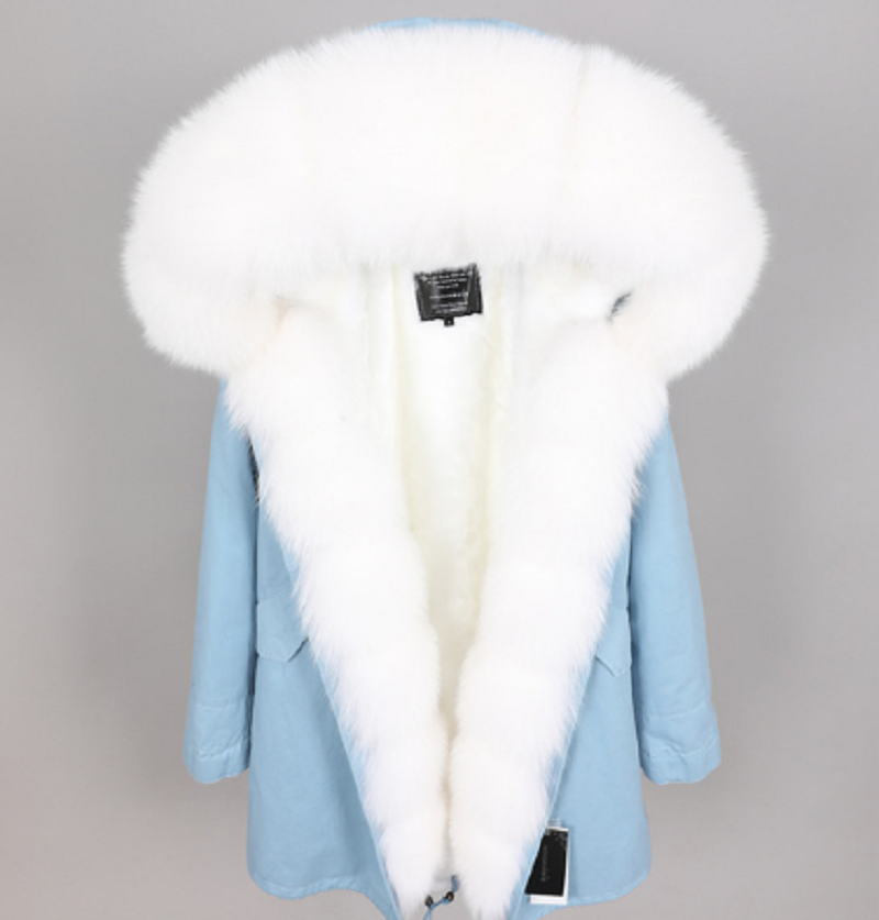 Women's Winter Casual Hooded Parka With Detachable Fox Fur