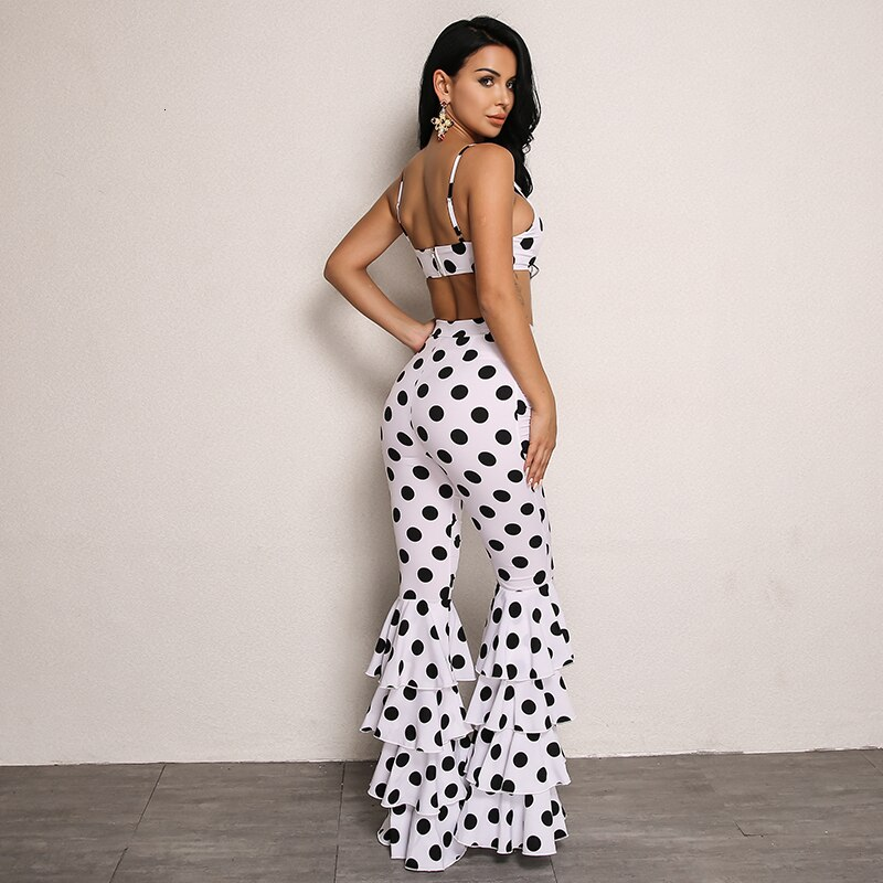 Women's Summer Casual Two-Piece V-Neck Elastic Jumpsuit