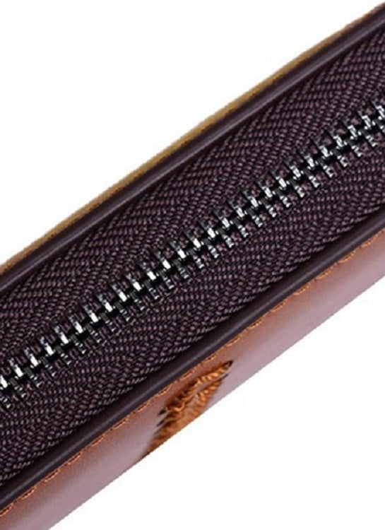 Men's Leather Clutch With Stitch
