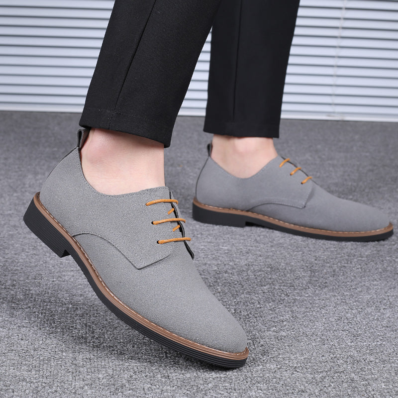 Men's Suede Leather Oxfords Shoes | Plus Size Casual Shoes