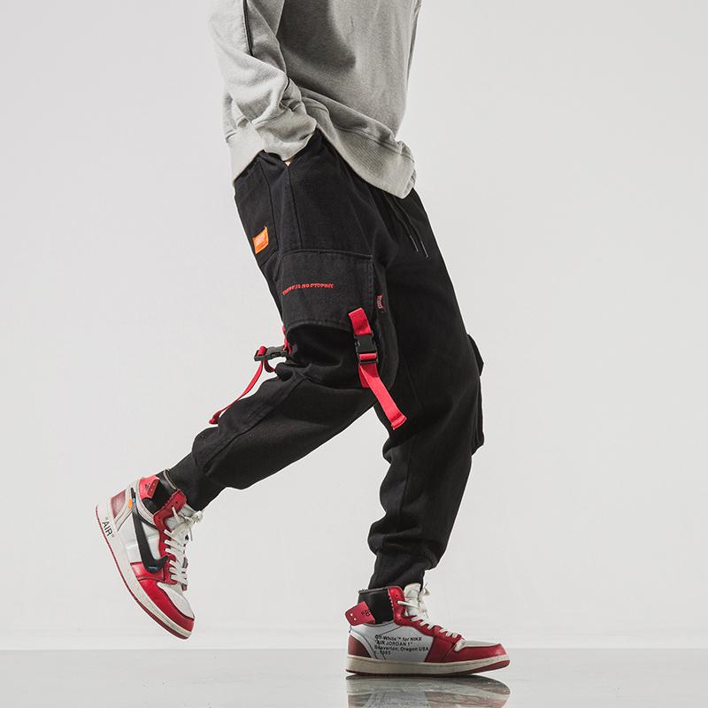 Men's Cargo Pants With Ribbons