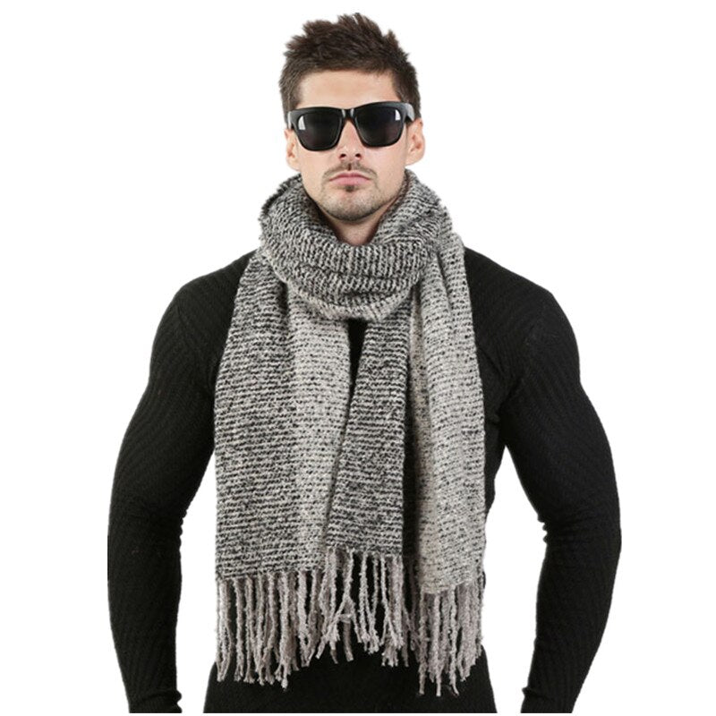 Men's Winter Woolen Thick Long Scarf