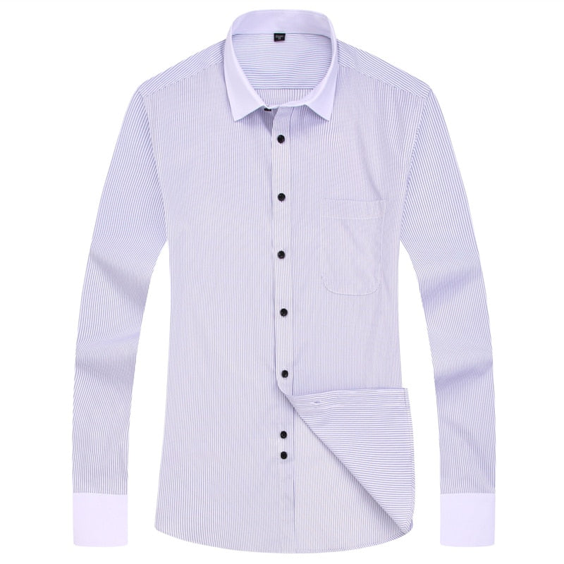 Men's Casual Striped Long Sleeved Shirt | Plus Size