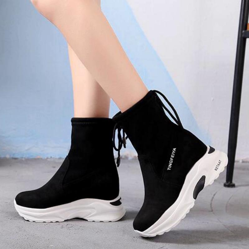 Women's Leather Platform Ankle Boots