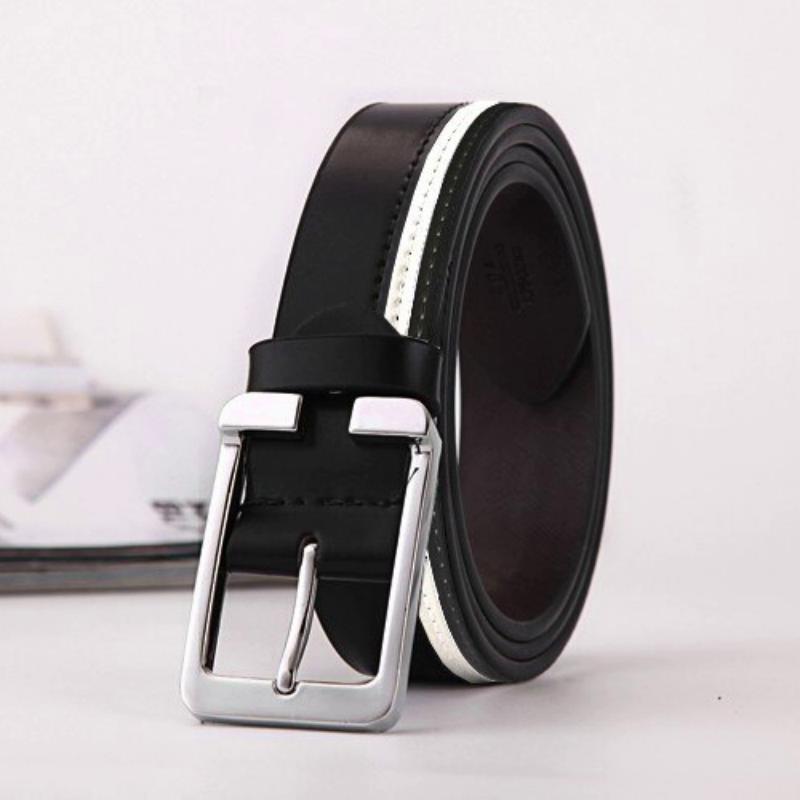 Men's Leather Belt With Pin Buckle