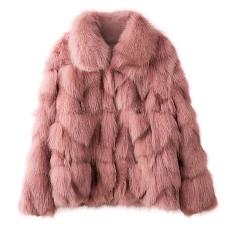 Women's Winter Casual Short Warm Coat With Fox Fur
