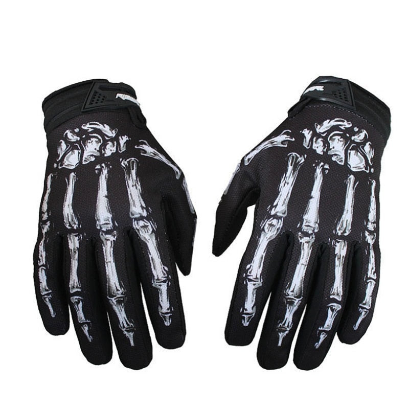 Men's Racing Gloves With Bones Print